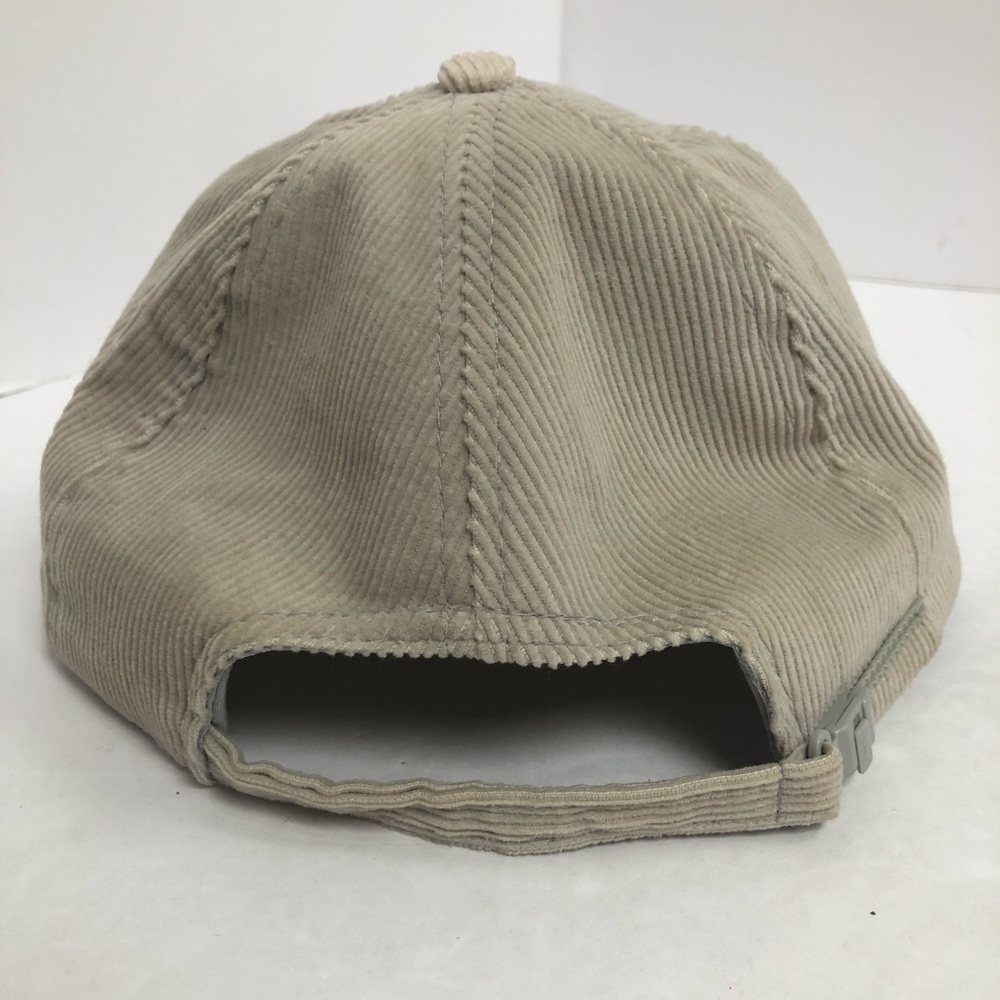Vintage Corduroy Baseball Cap Hat Panama City Beach Florida Beige and Neon Print - Picture 4 of 8